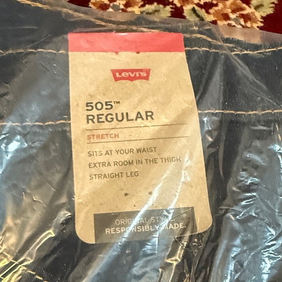 2 NEW Levi's 505 Men's Rinsed Blue Jeans Stretch - Picture 3 of 5